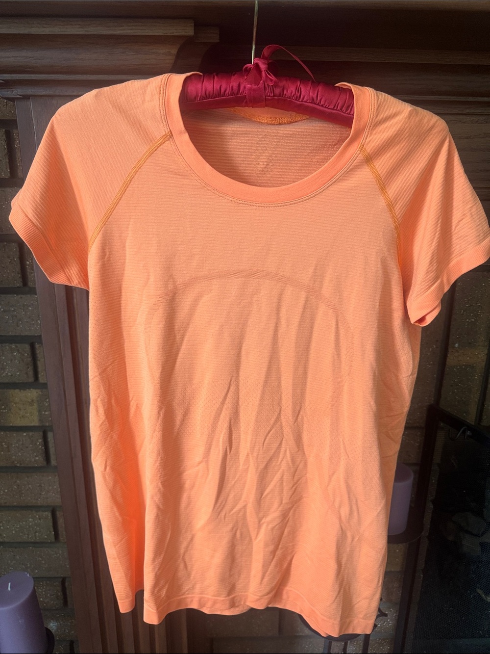 Lululemon Neon Orange Short Sleeve Performance Tee